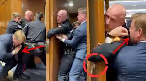 Capitol Police physically removed Brian McGinnis from a congressional  hearing Wednesday, with video of the altercation showing the Marine veteran  screaming, “No one wants to fight for Israel,” as Sen. Tim Sheehy,