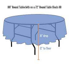 What size tablecloth/overlay would i need for a 72 inch round table. Linen Sizing Charts Beyond Elegance Event Rentals Beyond Elegance