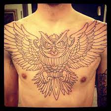 Marion Street Tattoo And Gallery Chest Piece Tattoos Feather Tattoo Design Owl Tattoo Design