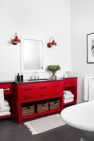 You'll receive email and feed alerts when new items arrive. Barn Red Wooden Washstand On Shiplap Wall Cottage Bathroom
