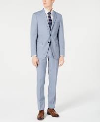 Made in italy light blue slim fit complete 2 piece morden suit. Calvin Klein Men S X Fit Slim Fit Light Blue Sharkskin Suit Separates Reviews Suits Tuxedos Men Macy S