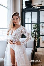 Aster Two Piece Wedding Tulle Dress Bodysuit Lace Bodysuit Etsy Bridal Bodysuit Lace Bodysuit Dresses
