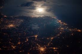 Read an article on >digital photography exposure. City Lights At Night Along The France Italy Border