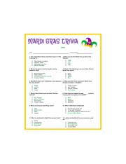 There are a number of reasons why moms and dads utilize printable questions for kids. Printable Trivia Questions And Answers 167004 Png Mardi Gras Trivia Answers Name Correct Answers 1 The Original Mardi Gras Celebration Began On 1703 2 Course Hero
