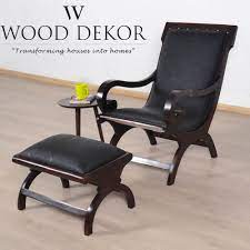 Relax Chair With Stool In Black Artifical Leather Relaxing Chair Chair Furniture