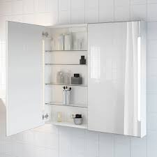 storjorm spejlskab 2 lager integreret belys hvid 100x14x96 cm ikea mirror cabinets bathroom mirror cabinet ikea