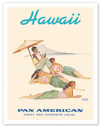 Fine Art Prints Posters Hawaii Hula Dancers Pan American World Airways C 1956 Giclee Art Prints Posters Islandartstore Com