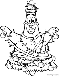 There are tons of great resources for free printable color pages online. Patrick Star Dresses Like A Christmas Tree Coloring Page Coloringall
