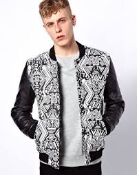 Asos Bomber Jacket With Faux Leather Sleeves Jackets Men Fashion Bomber Jacket Mens Clothing Styles
