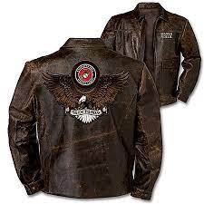 Marine Corps Distressed Leather Jacket With Emblem Patch In 2021 Distressed Leather Jacket Usmc Clothing Genuine Leather Jackets