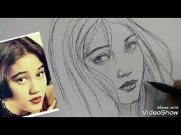 Menggambar Wajah Bintang Nike Ardilla Dengan Pulpen Versi Lambat Drawing Beautiful Face Youtube
