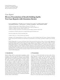 Pdf Diverse Presentation Of Breath Holding Spells Two Case Reports With Literature Review