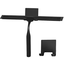 badkamer wisser douche trekker met houder zwart 25 cm 2cheap