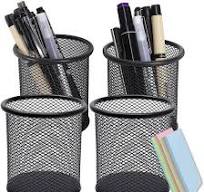 2 Pack Pen Holders Metal Pencil Holder Pen Organizer For Desk Office Two  Kinds Of Shapes Circular And Square Black In Pakistan