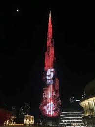 dubai s burj khalifa tower the world s tallest building has been lit up for the release of avengers infinity war this week marvel avengers marvel movies