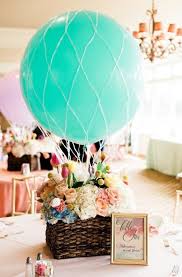 This can easily pass for a balloon collage. Hot Air Balloon Baby Shower Pretty My Party Party Ideas