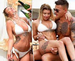 Olivia Buckland and Alex Bowen get wet and wild with champagne - Daily Star
