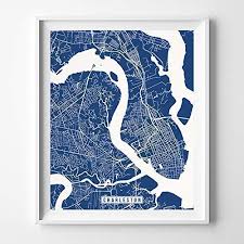 Renouned for historic architectural, ansonborough, has some of the most beautiful homes for sale in the downtown charleston real estate market. Amazon Com Charleston South Carolina City Street Map Wall Art Home Decor Poster Urban City Hometown Road Print 70 Color Choices Unframed Handmade