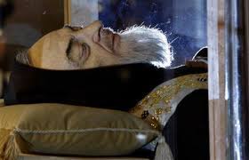 The opening of the emperor napoleon s coffin. Thousands Flock To Exhumed Body Of Saint Reuters Com