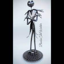 Tim Burton 39 S Jack Skellington Metal Sculpture Nightmare Before Christmas Movie Character Skelleton King Welding Art Projects Metal Art Sculpture Steel Art