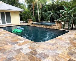 Our specialists in the field focus on pool deck installation with the concrete pavers to the natural stones. Travertine Pool Pavers New Arrivals Cliff S Pools Patios A Division Of The Business Man Inc