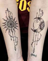 63 Most Beautiful Sun And Moon Tattoo Ideas Page 6 Of 6 Stayglam Moon Tattoo Inspirational Tattoos Bff Tattoos