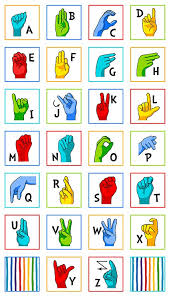 Our course, essential american sign . Robert Kaufman Fabrics Sign Language Alphabet Digitally Printed Novelty Fabric