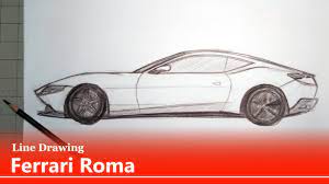 How to draw lamborghini centenario side view. Line Drawing Ferrari Rome Side View Youtube