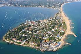 The 850ft long road in dorset contains 13. Britain From The Air Sandbanks