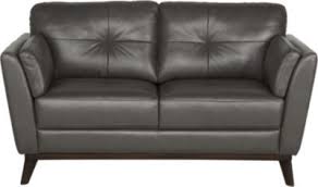 Sofia Vergara Gabriele Gray Leather Loveseat Love Seat Leather Loveseat Grey Leather Sofa