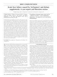 Pdf Acute Liver Failure Caused By Fat Burners And Dietary Supplements A Case Report And Literature Review