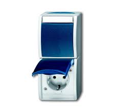Zwischensteckdose steckdose mit beleuchtetem schalter steckdosenadapter. Busch Jaeger Kombination 2601 6 20 Ew 53 Grau Blaugrun Aufputz Steckdose Wippschalter