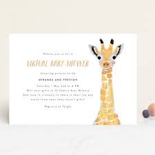Virtual Baby Animal Giraffe Baby Shower Invitations By Cass Loh Minted
