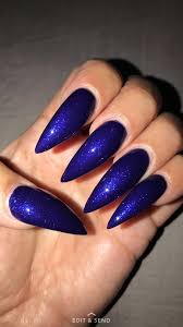 This stiletto design signifies confidence in you. Blue Dark Purple Stiletto Nails Purple Stiletto Nails Blue Nails Gel Nails