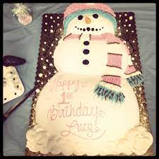 Lucy S Birthday Cake From Liscio S Bakery In Glassboro Nj The Whole Birthday Party Had A Snowman Theme Dow Winter Wonderland Birthday Birthday Snowman Party
