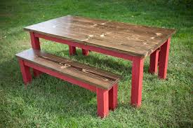 Farmhouse Table With Funky Red Legs And Dark Walnut Top Solid Wood Kitchen Table Dining Table Kitche Farmhouse Table Stained Table Solid Wood Kitchen Table