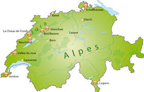 Carte des villes, du relief et de la population de la suisse. Fh From The Origins To The Present Day