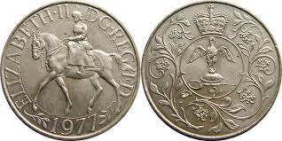 British 1 crown (queen elizabeth ii silver jubilee 1977). 25 New Pence Elizabeth Ii Silver Jubilee United Kingdom Numista