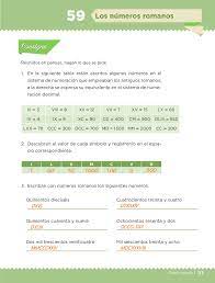 Libro de matematicas contestado de 5 grado. Los Numeros Romanos Bloque Iv Leccion 59 Apoyo Primaria