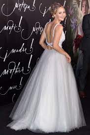 See and shop her exact bridal shower dress right here. See Jennifer Lawrence S Wedding Dress From All Angles Dior Wedding Dresses Wedding Dresses White Wedding Dresses