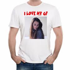 Just start with your own image, photo, or quote and add it to any item you choose. I Love My Gf Bf Custom Photo Face Print T Shirt Modal Women Men White Cool Tee Gifts For Him Her Regular Slim Fit For Ladies Cool Tees Print T Shirt