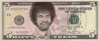 Bob Ross Dollar Bill Art by James Charles