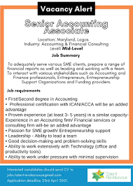 Consultants use their knowledge of real estate they must also procure the relevant job or consulting license to operate in their state. Talent Rendezvous Senior Accounting Associate Level Mid Level Location Maryland Our Client An Outsourced Accounting And Financial Advisory Firm Is Seeking To Recruit A Senior Accounting Associate Job Summary To Adequately