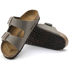 Birkenstock Ladies Arizona Birko Flor Sandal Arizona Birko Flor Nubuck Stone Womens Sandals Nubuck Leather Shoes