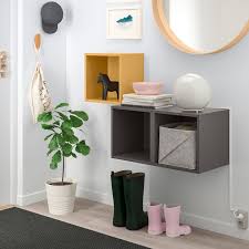 Eket Schrankkombination Fur Wandmontage Goldbraun Dunkelgrau Ikea Osterreich Ikea Eket Eket Wall Mounted Cabinet