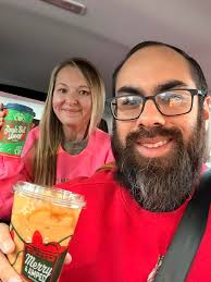 We got a coffee from Dutch Bros for our roadtrip! My husband got a sugar  free blended eagle with almond milk and I got a toasted cold brew with  almond milk, sugar