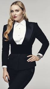 Lindsey Vonn Dressed Formal In Tuxedo And White Shirt Tuxedo Women Dapper Outfit Tuxedo Dress