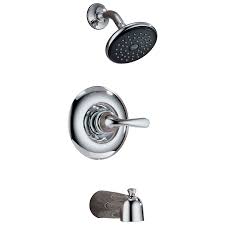Delta Classic Chrome 1 Handle Watersense Bathtub And Shower Faucet With Single Function Showerhe Shower Faucet Tub And Shower Faucets Shower Faucet Replacement