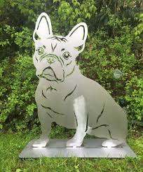Rostfigur Edelrost Gartenfigur Franzosische Bulldogge Terma Stahldesign De Gartenfiguren Franzosische Bulldogge Bulldogge