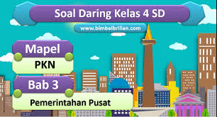 Indonesia raya sebagai lagu kebangsaan b. Soal Daring Pkn Kelas 4 Sd Bab 3 Pemerintahan Pusat Bimbel Brilian